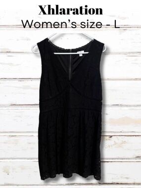 Xhilaration Black Lace Sleeveless Mini Dress